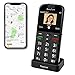 Easyfone Prime-A4 GPS Localisation Unlocked Smart Senior Cell Phone, Big Button Hearing Aids Compatible Easy-to-Use Mobile Phone with Charging Dock (Black)
