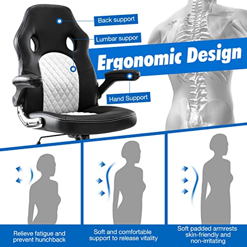 image for OLIXIS Gaming Chair - Ergonomic Office Chair Desk Chair with Flip-up A