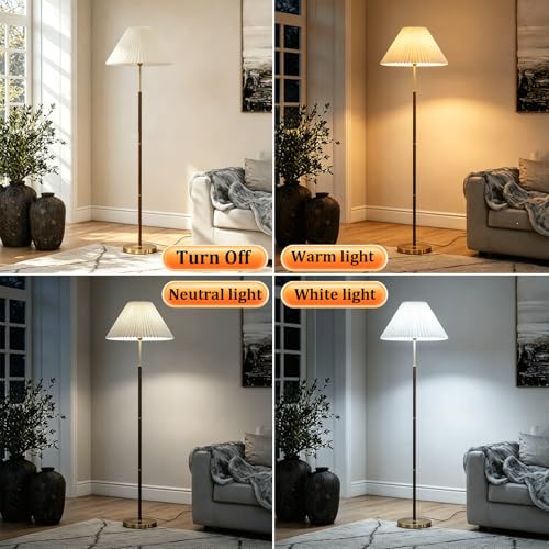 Lampadaire rétro à intensité variable et douille E27 tricolore 140cm - 6
