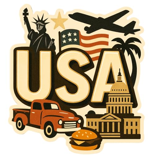 Image of Souvenir Fridge Magnet | 4x3 Inch Collectible Travel Decor | Strong & Durable Refrigerator Magnet with Iconic Landmarks for Travelers (USA)