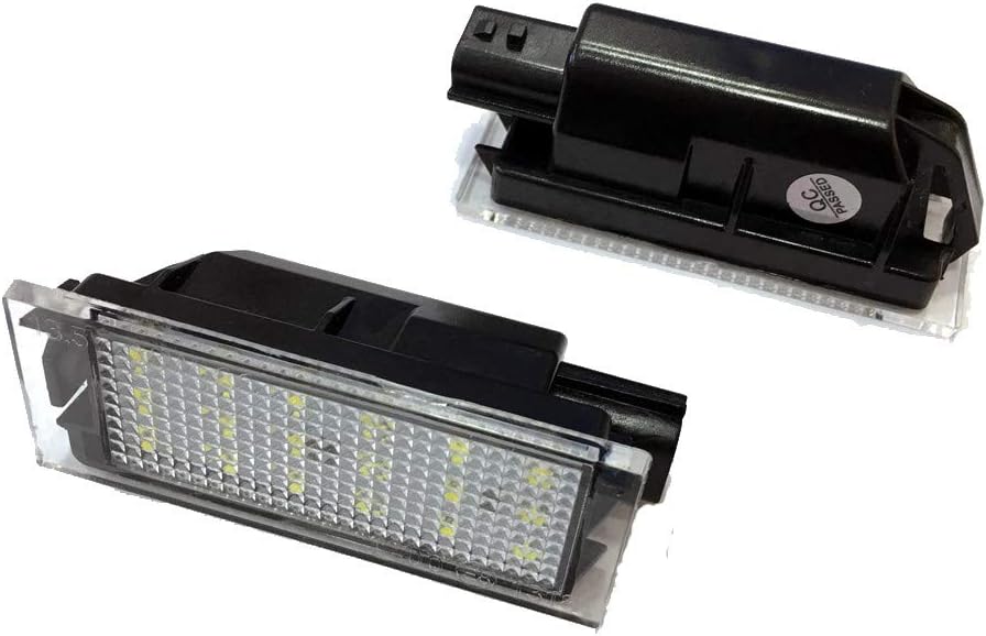 1 Pair Car LED License Plate Light Number Plate Lamp For Renault Megane 2 Renault Clio Renault Laguna 2 Renault Megane 3 Twingo Master Vel Satis (white)