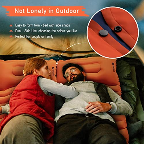Easthills Outdoors Camping Sleeping Pad - 4.0 Inch Thick Ultralight Camping Mattress - Lightweight Self Inflating Sleeping Pad for Camping, Hiking, Backpacking Lemon/Terra - Thumbnail 5