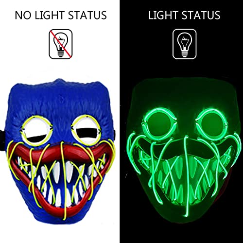 Huggy Wuggy palytime Halloween masker,LED horrormasker,3 lichteffecten, regelbaar, algemeen Halloween-masker,voor Halloween,Mardi Gras en carnaval als kostuum voor mannen en vrouwen - Image 3