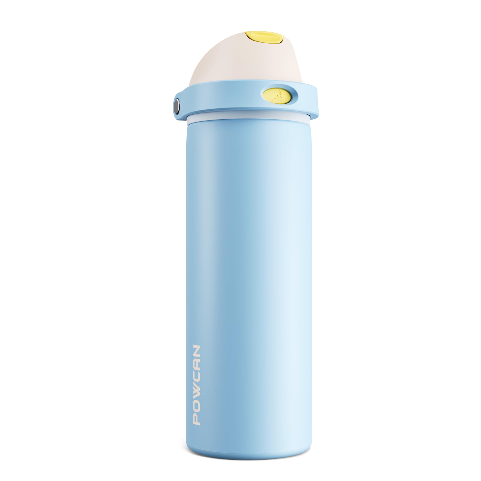 POWCAN 24 oz Metal Water Bottle: 2-in-1 Push-Button Spout &amp; Quick-Flip Straw, Leakproof, Cold 24Hrs, Fits Car Cup Holder, Insulated Cup for Sports, School, Trip, Gift for Women, Girls (Glass Slipper)