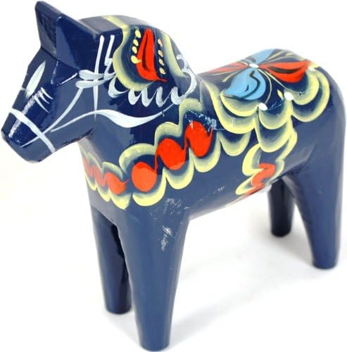 Nils Olsson Hemslojd Ab Traditional Wooden Swedish Dala Horse - Blue 8" (20cm)