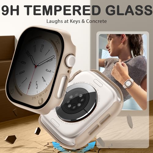 Image of Adorve Privacy Case for Apple Watch Series 10 42mm Screen Protector, Anti-Spy Cover for iWatch Series 11 10 42 mm, 8 Pack, Black Clear Pink Starlight Rose Pink Pine Green Milk Tea Smoke Violet