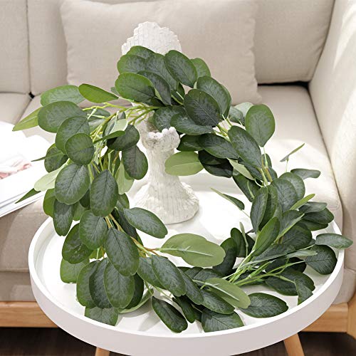 CQURE Eucalyptus Garland,Artificial Eucalyptus Leaves Greenery Garland Wreath Vine Wedding Party Table Backdrop Arch Wall Decor - Thumbnail 5