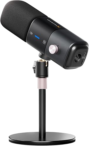NearStream Micrófono dinámico XLRUSB con cancelación de ruidocontrol de volumenconector de auricularessilencio, micrófono de transmisión para