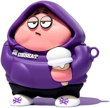 Microsonic AirPods 1. Generation / 2. Case for Generation Silicone Crtn-Fgr-Ptrck-Str with Cartoon Figure [Case Compatible with AirPods 1/2 - Purple]