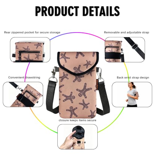 Image of Neoprene Phone Sleeve Pouch Case Bag for Men Women w /Crossbody Strap /Neck Lanyard for iPhone 17 /16 /15 /14 Pro Max, Samsung S25,Pixel 10