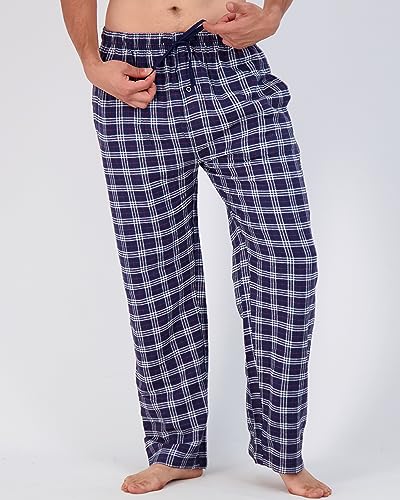3 Pack: Mens Pajama Pants Cotton Super Soft Pajamas For Men Flannel Bottoms Fleece Buffalo Plaid Pj Gifts Lounge Pants Sleepwear Christmas Pijamas Para Hombres Essentials Woven Button Fly,Set 4-3X #TOP1