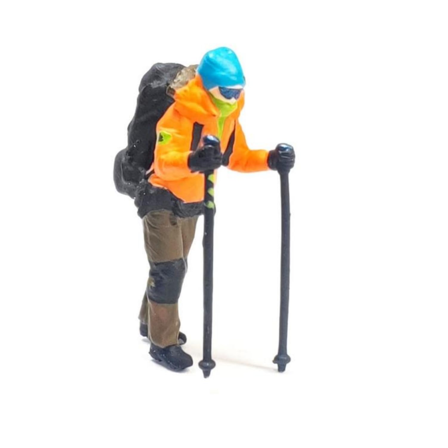 Easnea Orange-1:64 1:64 Climbing People Figurines Mountaineering People Figures Miniature People Model Realistic Miniature Hand Painted Explorer Figurines For Diy Projects Diorama Layout Decoration (Orange-1:64)