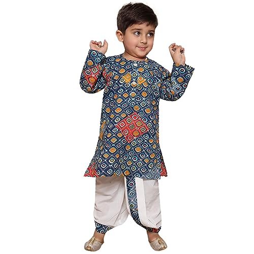 Image of AJ DEZINES Kids Ethnic Wear Pure Cotton Dhoti Kurta Set For Boys