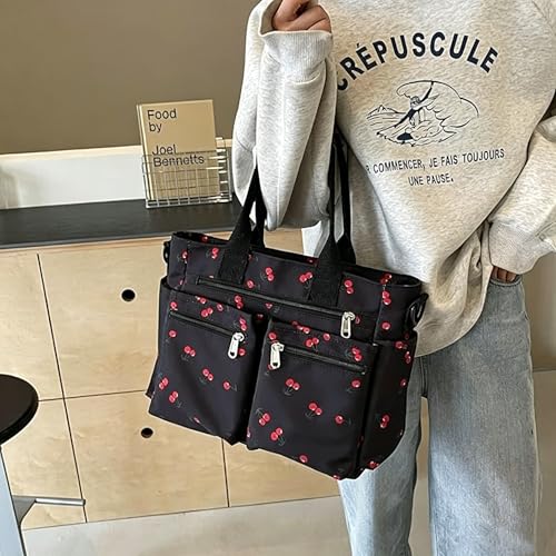Image of Leopard Print Tote Bag for Women Everyday Work Cheetah Tote Canvas Shoulder Bag with Multiple Pockets for Travel Daily Use