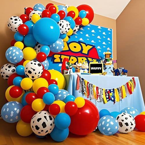 KUULBELA 68Pcs Toy Balloons 12 Inch Red Latex Cloud Cow Print Baby Birthday Party Decorations - 8
