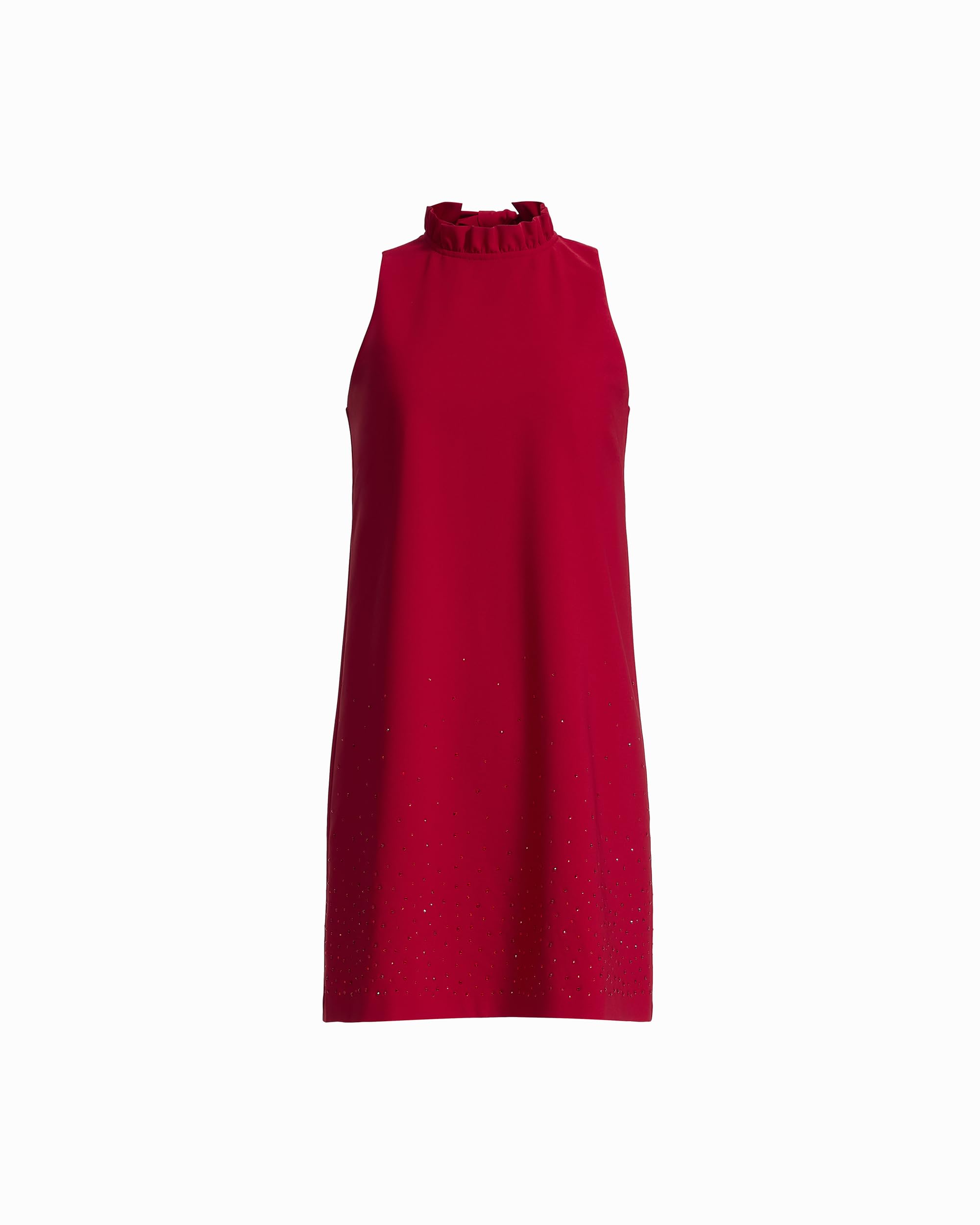Anne Klein Womens Sleeveless Ruffle Neck Shift Dress
