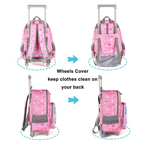 Image of Rolling Backpack 18 inch Double Handle Wheeled Boys Girls Travel School Children Luggage Toddler Trip