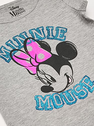 Disney girls Minnie Mouse Short Sleeve T-shirt T Shirt, Heather Grey - Pink Polka Dot, 2T US2