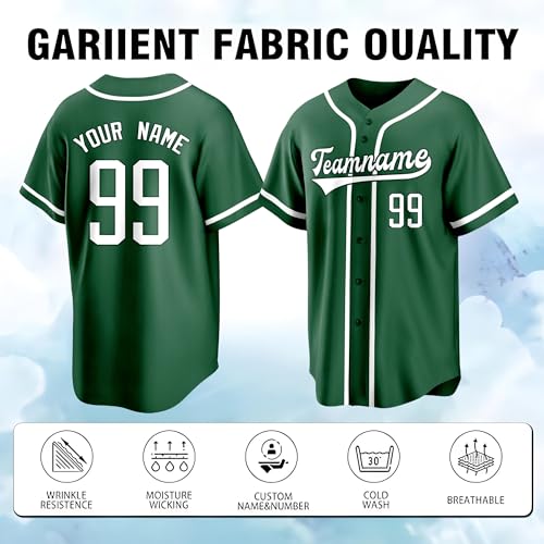 Custom Baseball Shirts for Men/Women/Youth Personalized Jersey Shirt Stitched or Printed Name Number miniatura 3