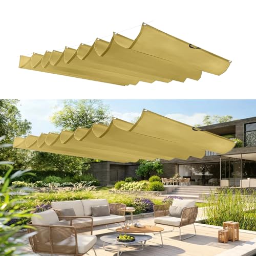 Voile d'ombrage rétractable anti-UV et imperméable crème