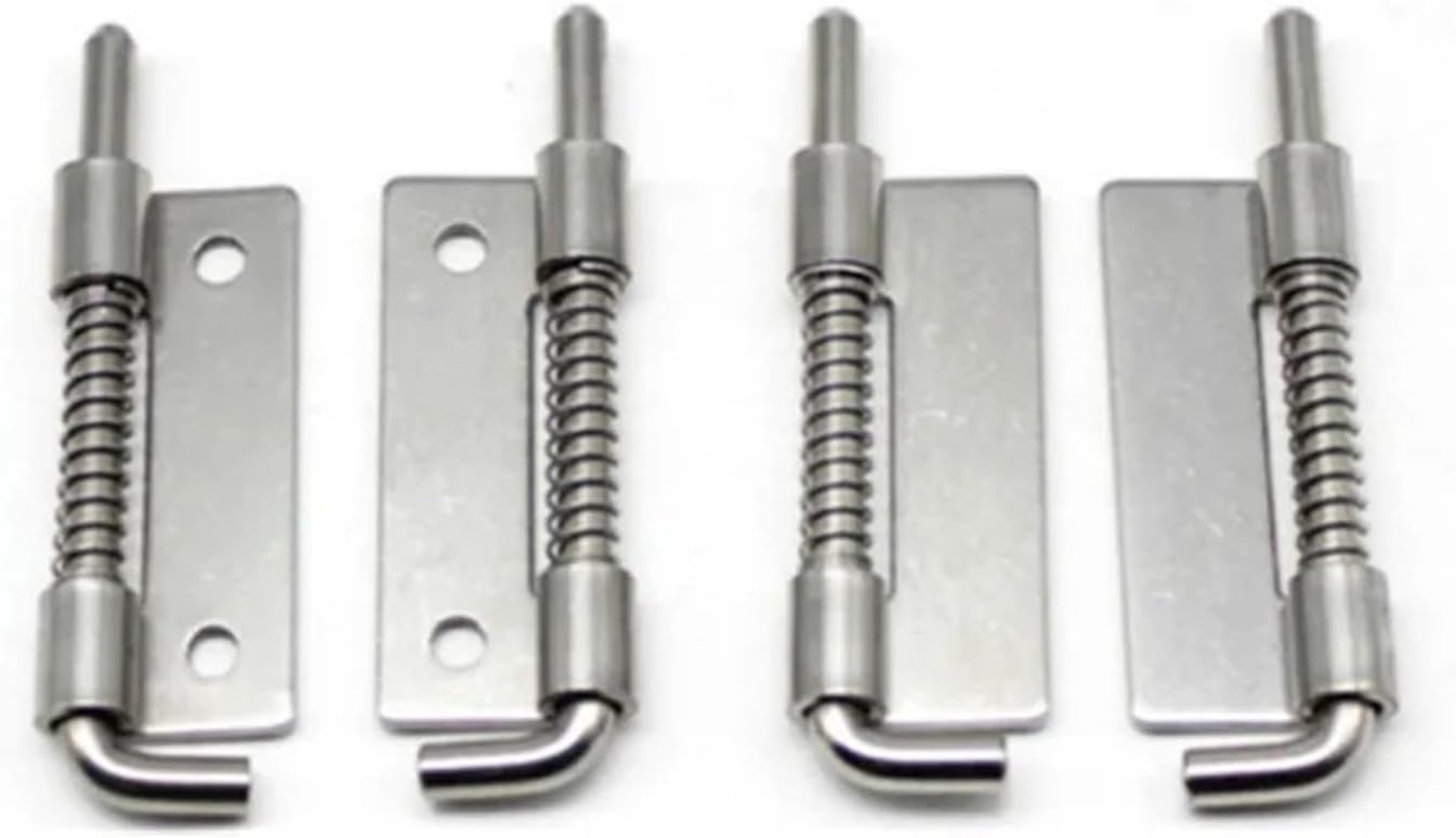 Garage Door Lock Latch Spring Stainless Steel Bolts Latches Security Electric Cinet Box Hinges 1Pcs(No-Holes-Stainless-01)