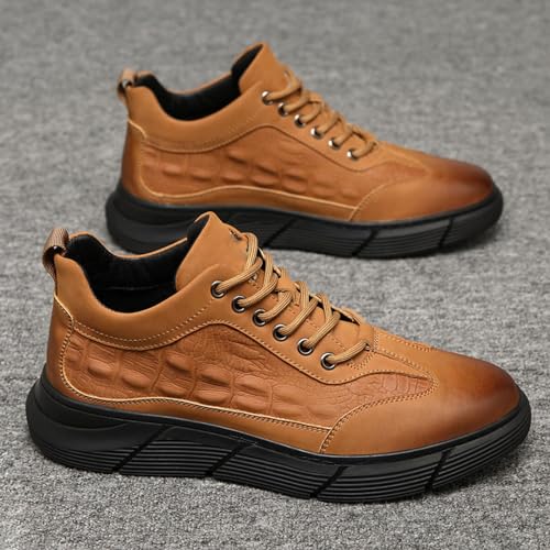 Myallfeet Men's Pattern Versatile Sports Shoes Fashion Anti-Skid Low Top Lace Up Walking Shoes Casual Formal Cowhide Sneakers3