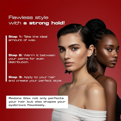 Image of Redone Hair Wax Red 150ml | Ultra Hold & Maximum Control | High Shine Styling Wax for Men & Women | Edge Control & Non-Sticky Finish | Strawberry Scent | Professional Barber Hair