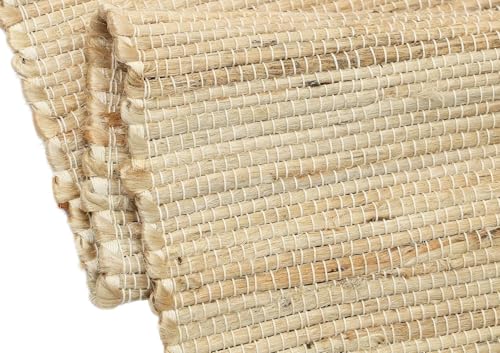 Image of The Home Talk Hand-Made Tablemat - Vintage Mats for Parties, Dining Table, Coasters - Decorative Placemats - 100% Jute Natural Fibers - Pack of 6 (13 x 19 Inches - Natural)