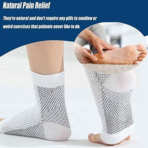 GINGER TECH 2Pairs Compression Socks, Ankle Arch Support Socks, Soothesocks for Neuropathy Pain, Compression Foot Sleeves, Suitable for Men & Women Sports (L/XL)