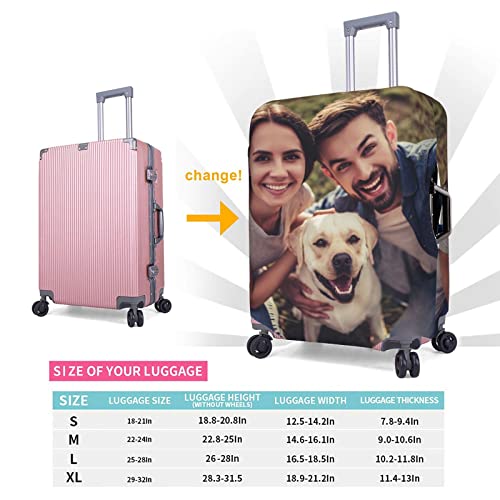 Custom Luggage Covers for Suitcase Personalized Suitcase Cover Design Your Own Text Photo Logo Washable Scratch Resistant Baggage Protector Cover for Travel Business (XL, fit 29-32 Inch Luggage)4