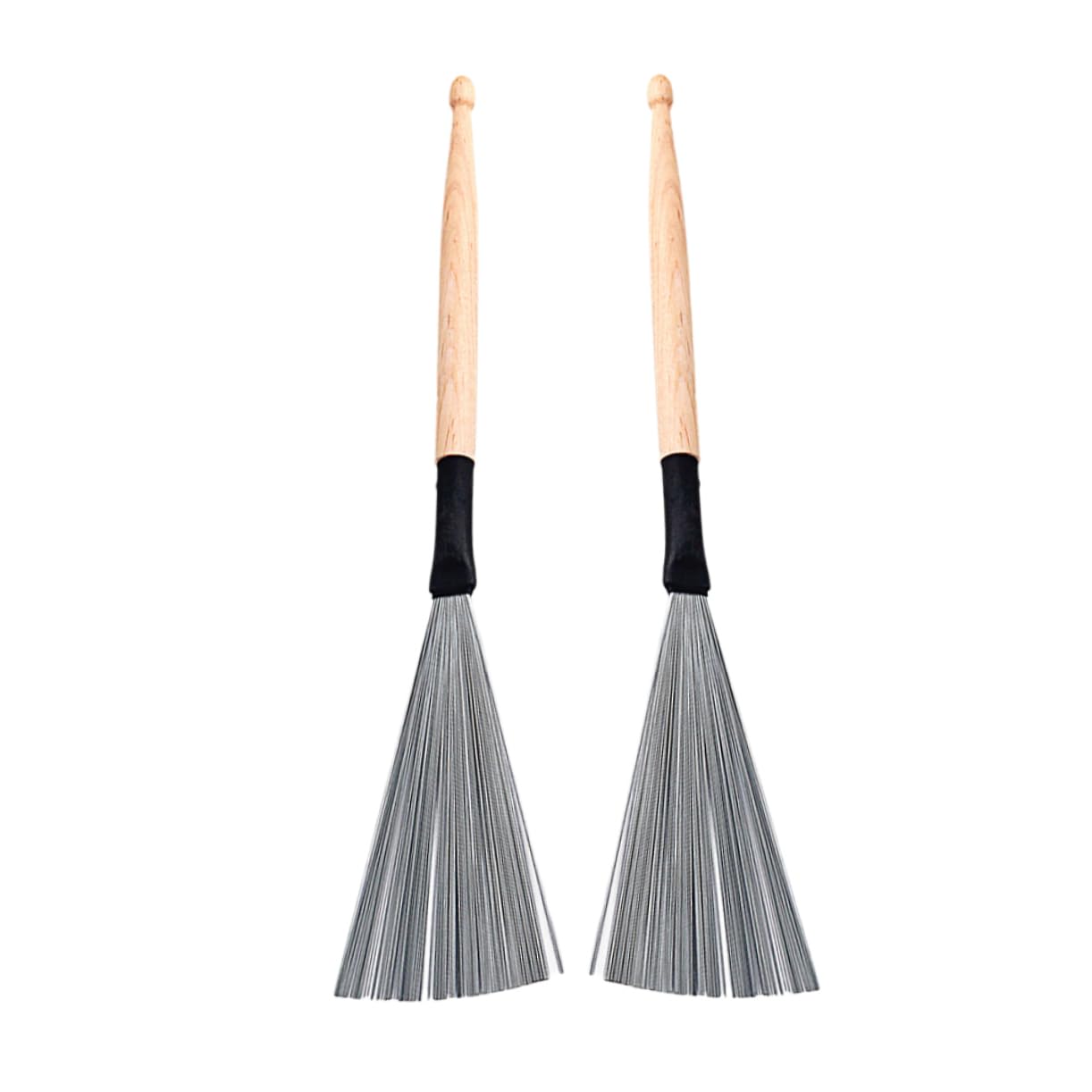 Spazzola Tamburo in Filo D'acciaio 2 Pezzi 222mm Beige | Doppio Lato, Accessori per Batteria Acustica e Jazz, Manico Robusto per Uso Musicale