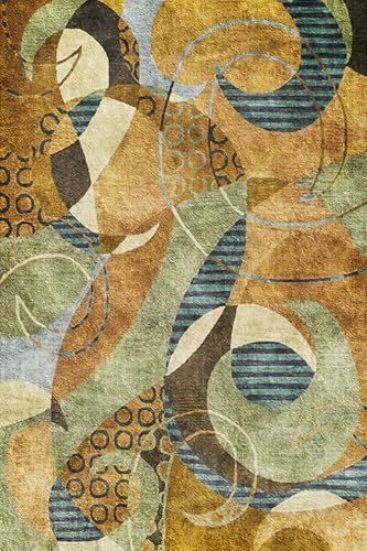 Tapis lavable pour salon 160x200cm antidérapant marron moderne