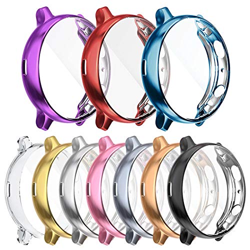 [10-Pack] Screen Protector Case Compatible with Samsung Galaxy Watch Active 2 44mm Cover, All-Around Protective Cover Soft TPU Bumper Frame Accessories (10 Colors, Active 2 44mm)