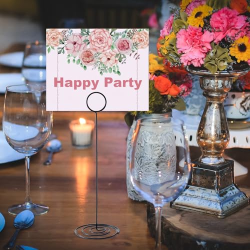 Image of Table Number Holders, 10PCS Place Card Holder, Photo Holder (8.7 inch Black) | Picture Holder, Cards Stand Name Menu Clips, Large Size Table Sign Card Holder for Centerpieces Wedding Birthday Party