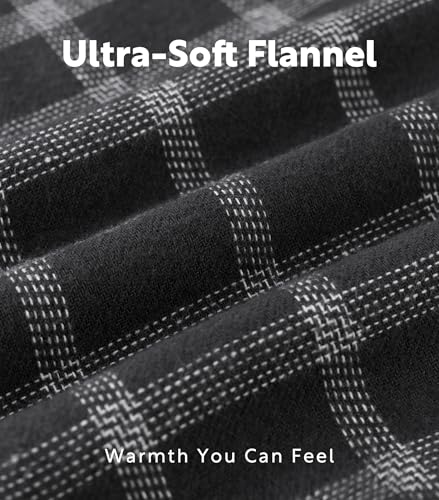 DAVID ARCHY Men's Pajamas Set Flannel Pjs Sets Ultra-Soft Cotton Pajamas for Men Classic Plaid Lounge Set with Roomy Pockets3