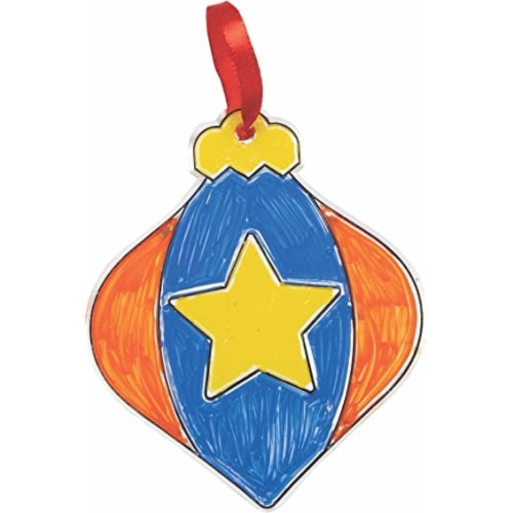 Baker Ross FC229 Christmas Bauble Suncatchers - Pack of 10, Suncatchers for Kids to Decorate and Display, Make Your Own Garden Decorations