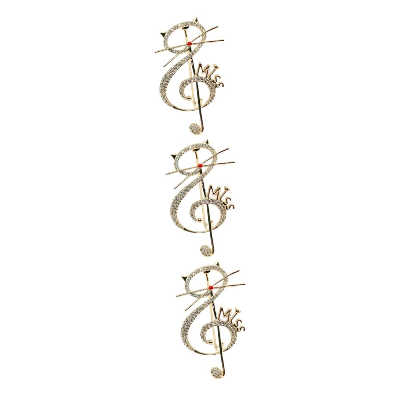CALLARON Spilla Nota Musicale Spilla Da Bavero Gatto Perno Di Chiusura Di Sicurezza Pin Per i Vestiti Spilla a Forma Di Gatto Spille Per La Moda Delle Donne Zircone Golden