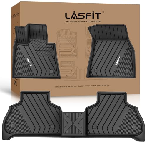 LASFIT Floor Mats Fit for 2020-2025 2026 BMW X6 G06 M M50i M60i sDrive40i xDrive40i, Custom Fit TPE All Weather Waterproof Floor Liners Front & Rear Rows Car Mat, Black