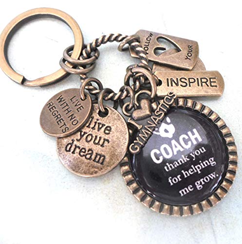 Custom Name Gymnastics Keychain, Backpack Clip or Necklace, Live Your Dream, Live With No Regrets, Follow Your Heart, Gymnast Gift, Boys, Teens, Men3