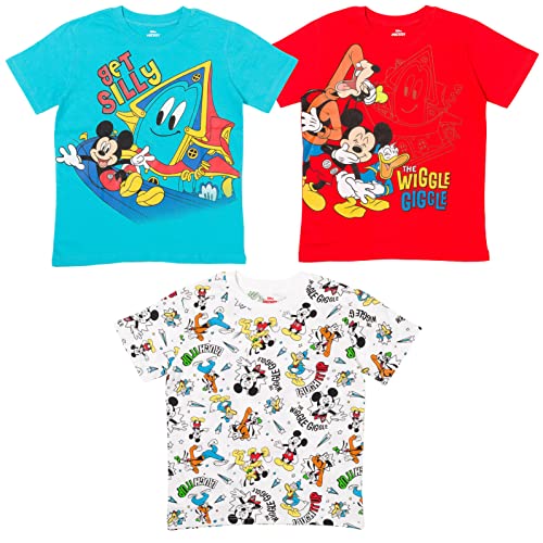 T-shirt Mickey Mouse Disney pour garçon pack de 3 hauts bleus rouges blancs taille 7 ans