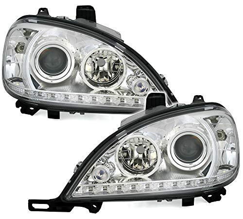 AD Tuning GmbH & Co. KG Scheinwerfer Set, Klarglas Chrom, mit LED Tagfahrlicht Optik