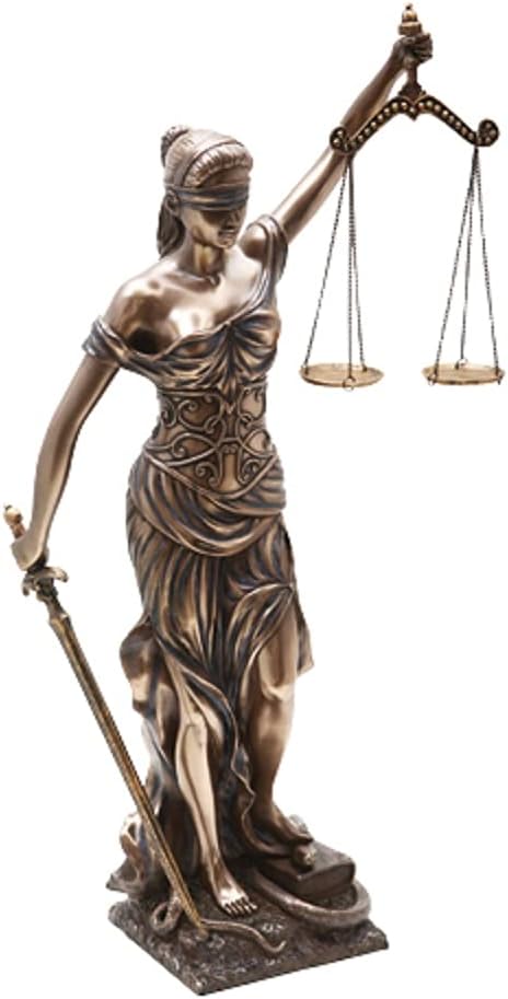 18" Blind Lady Scales of Justice Statue Lawyer Attorney Judge Figurine