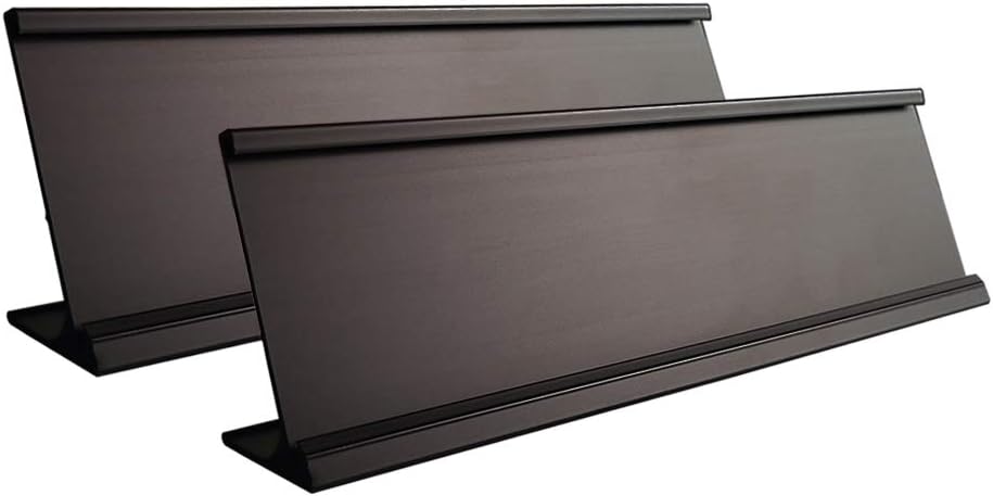 2" x 8" Nameplate Desktop Holder (Black)