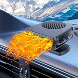 12V Car Heater,200W Portable Car Heater for Vehicle Car Windshield Heater Defrost Defogger Car Heater That Plugs Into Cigarette Lighter (Black)
