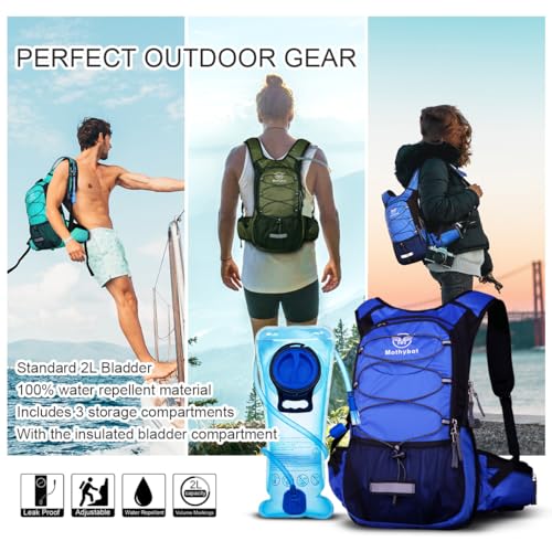 Image of Mothybot Hydration Pack, Insulated Hydration Backpack with 2L BPA Free Water Bladder and Storage, Hiking Backpack for Men, Women, Kids for Running, Cycling, Camping - Keep Liquid Cool up to 5 Hours
