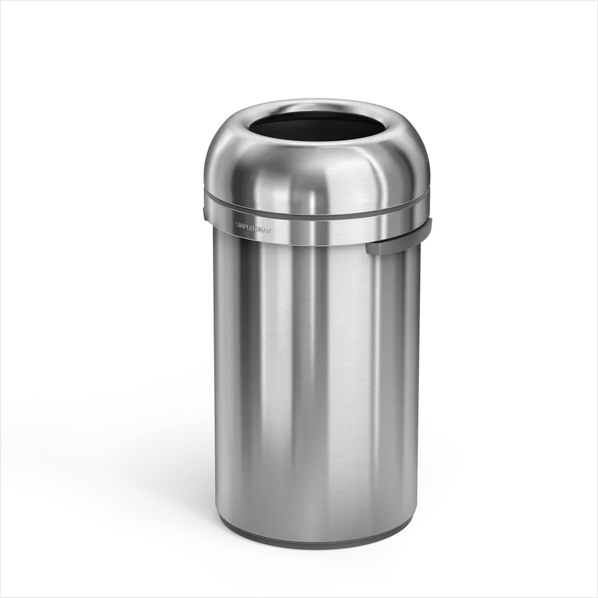 simplehuman All Steel Bullet Can, 60L / 16 Gallon Premium Commercial Trash Can for Hotels, Museums, Galleries, Upscale Spaces, Heavy Gauge Steel, ADA-Compliant, Brushed Stainless Steel