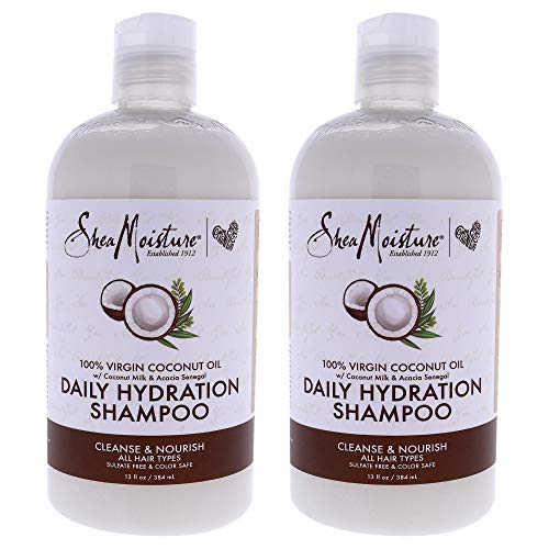 Shea Moisture 100% Virgin Coconut Oil Daily Hydration Shampoo Pack Of 2, 13 Oz