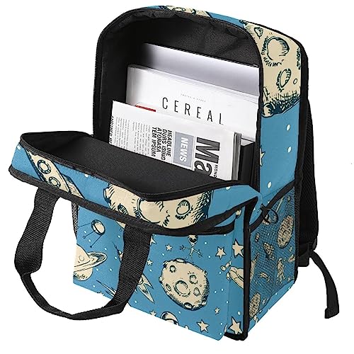 Cartable astronaute bleu pour garçon avec bretelles réglables - 3