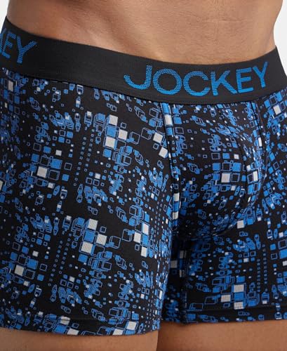 Image of Jockey FP23 Men's Super Combed Cotton Elastane Stretch Printed Trunk with Ultrasoft Waistband