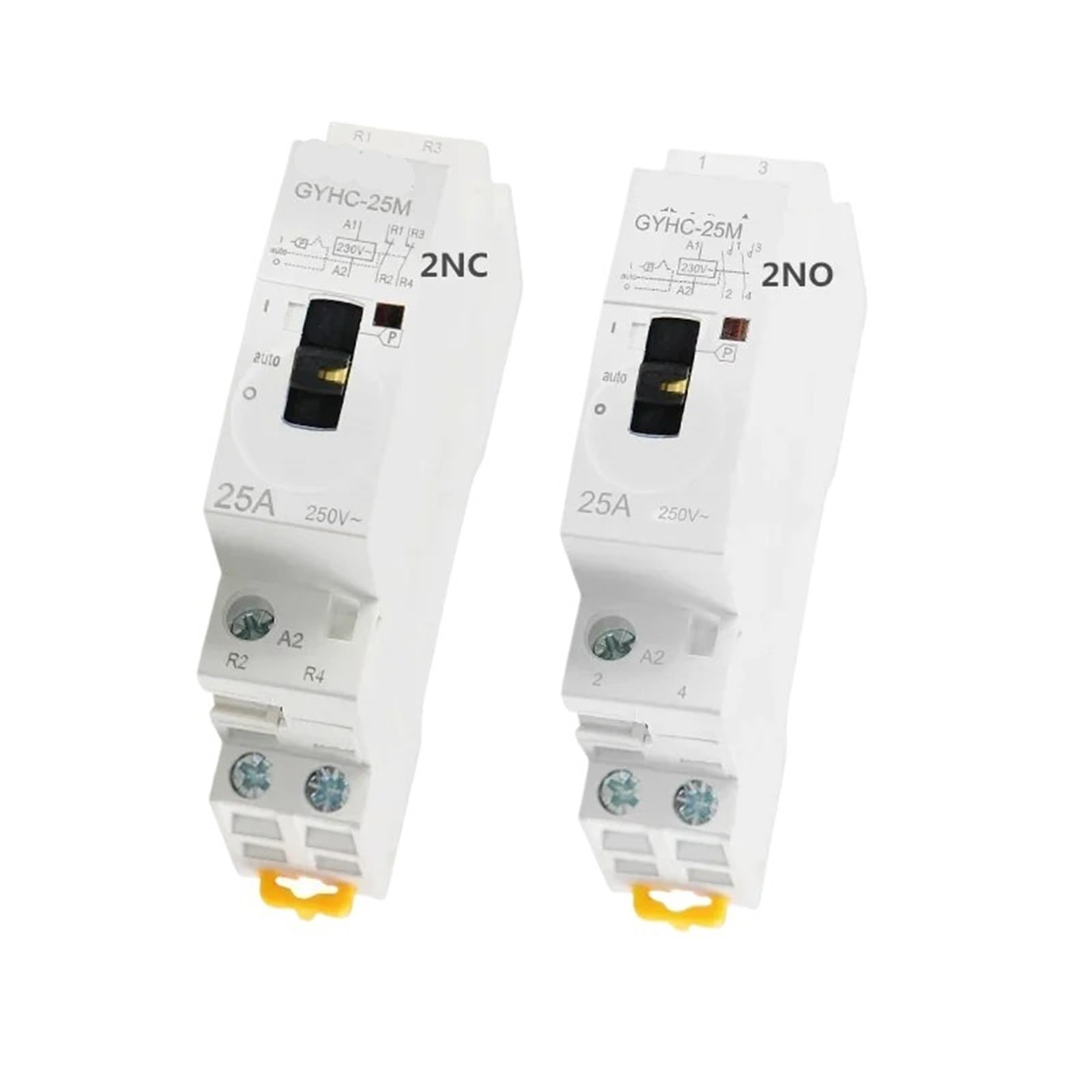 Łącznik domowy sterujący 2P 16 A, 20 A, 25 A, 2 V, 2 NC 220 V, 1 szt. (2P 16 A, 2N0, 220 V)